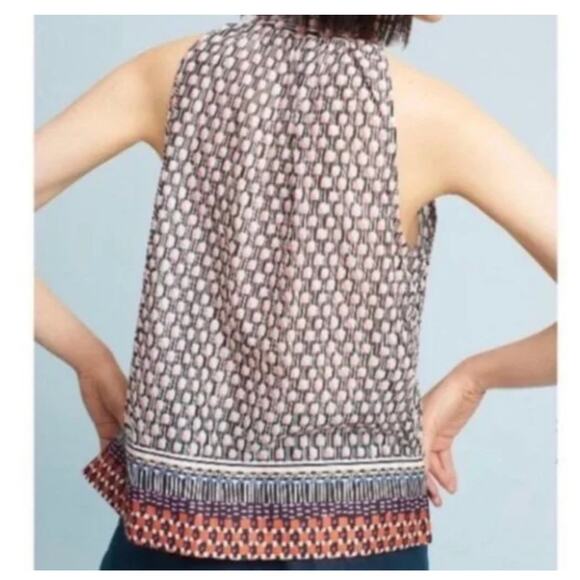 Anthropologie Women's Blouse Top Shirt Maeve Prema Flora Small Button High Neck - Picture 3 of 6